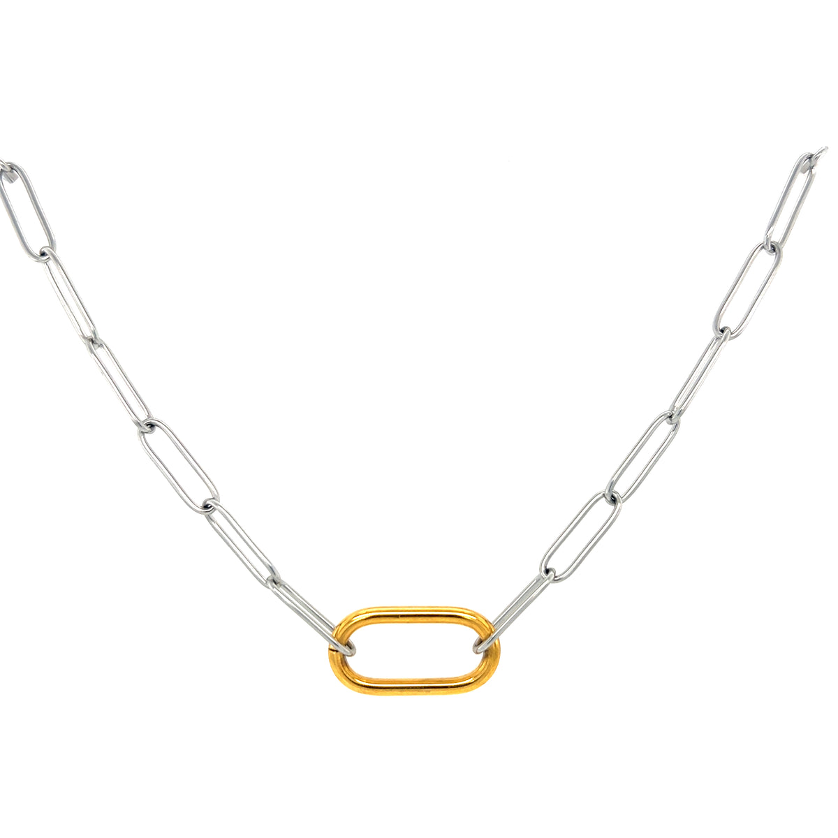 Paperclip Two Tone Necklace — collar de Karola & Co.