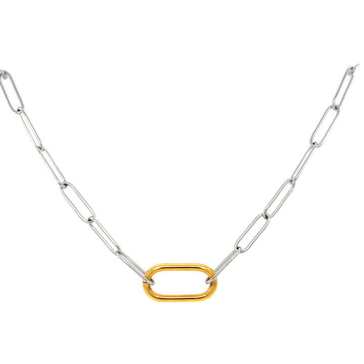 Paperclip Two Tone Necklace — collar de Karola & Co.