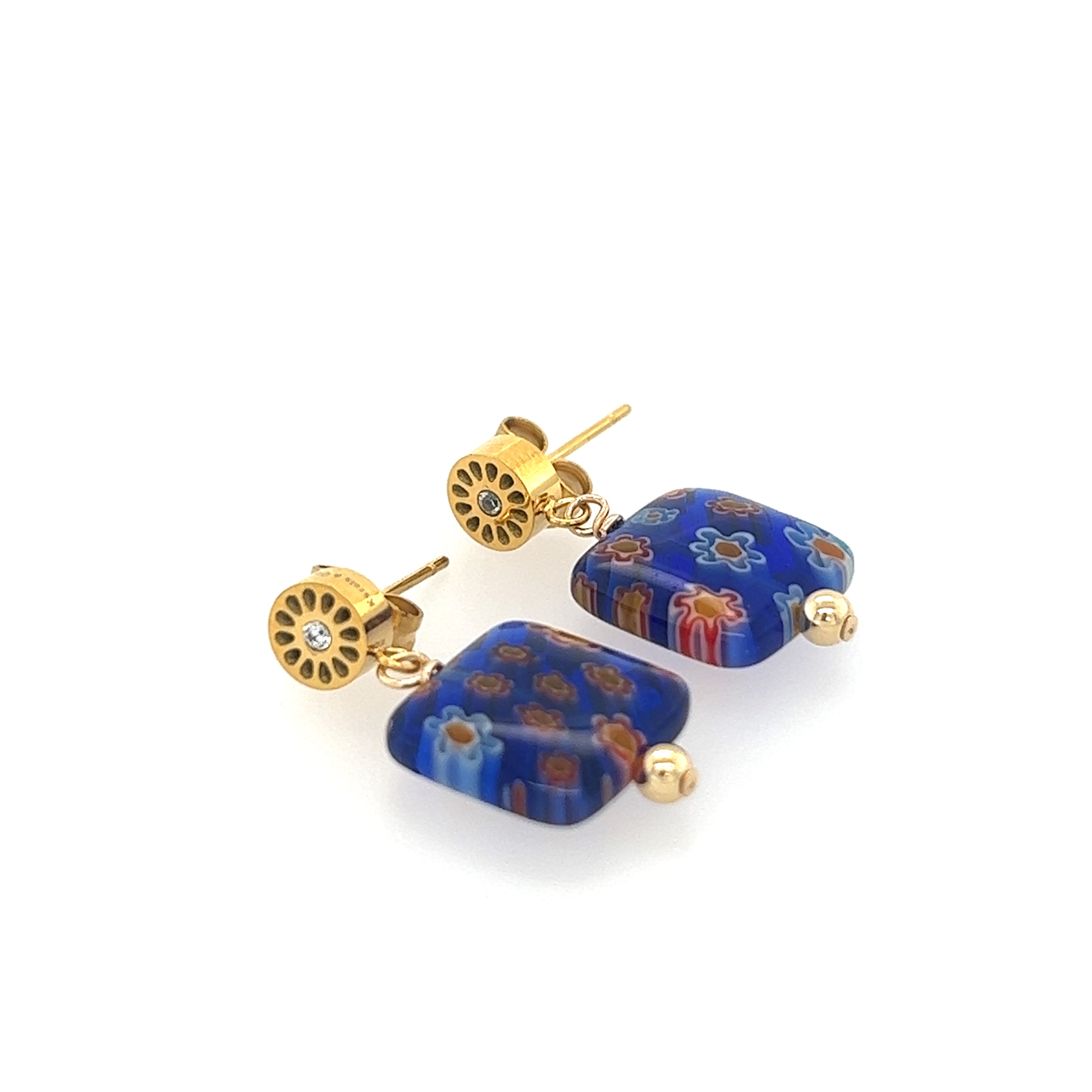 Millefiori Square Earrings