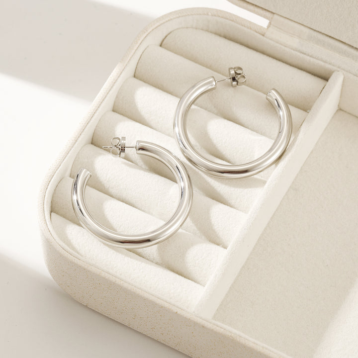 Miami Hoops - Silver — aretes de Karola & Co.