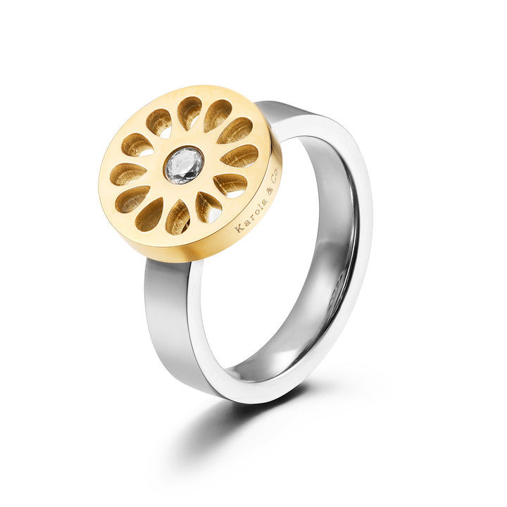 Signature Flower Ring Two Tone — sortija de Karola & Co.