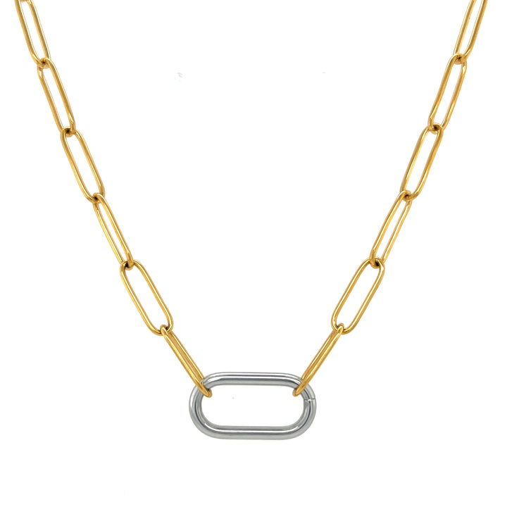 Paperclip Two Tone Necklace — collar de Karola & Co.