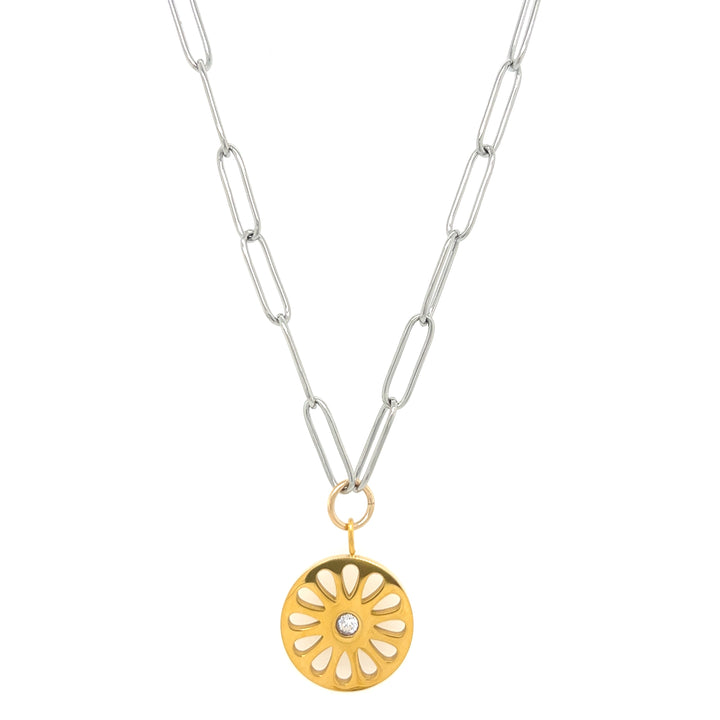 Paperclip Signature Flower Necklace — collar de Karola & Co.