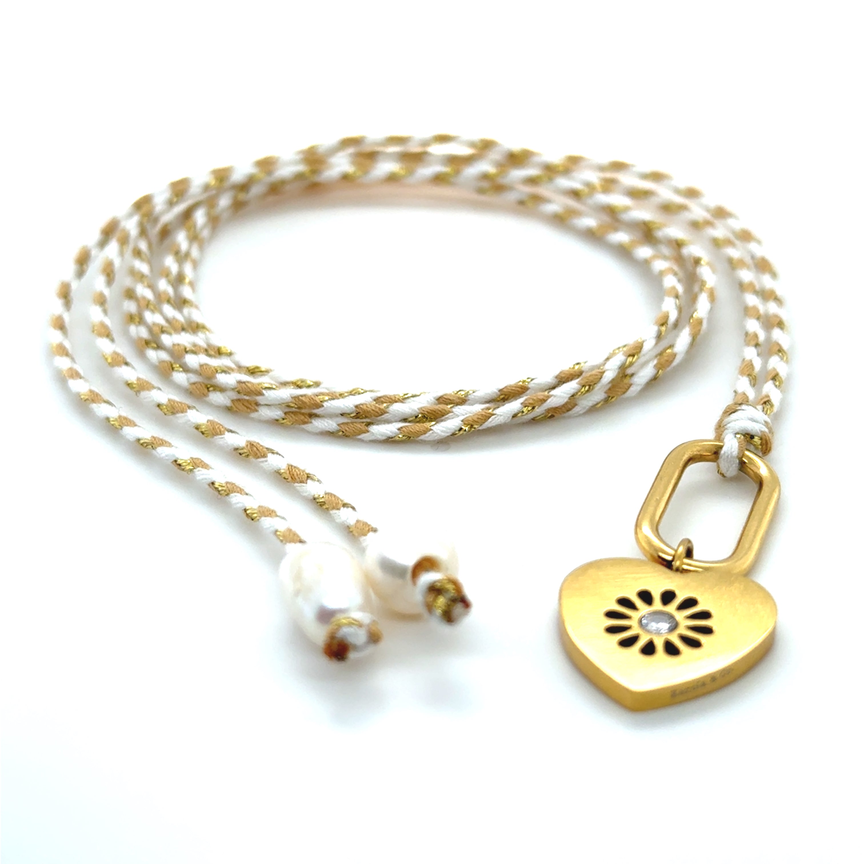 Golden Heart Cord Necklace — collar de Karola & Co.