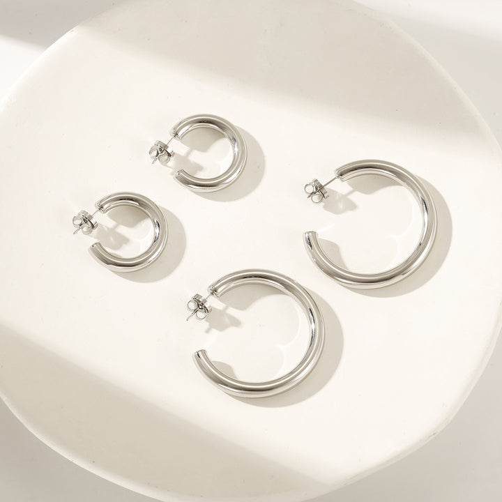 Miami Hoops - Silver — aretes de Karola & Co.