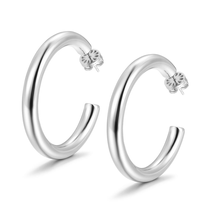Miami Hoops - Silver — aretes de Karola & Co.