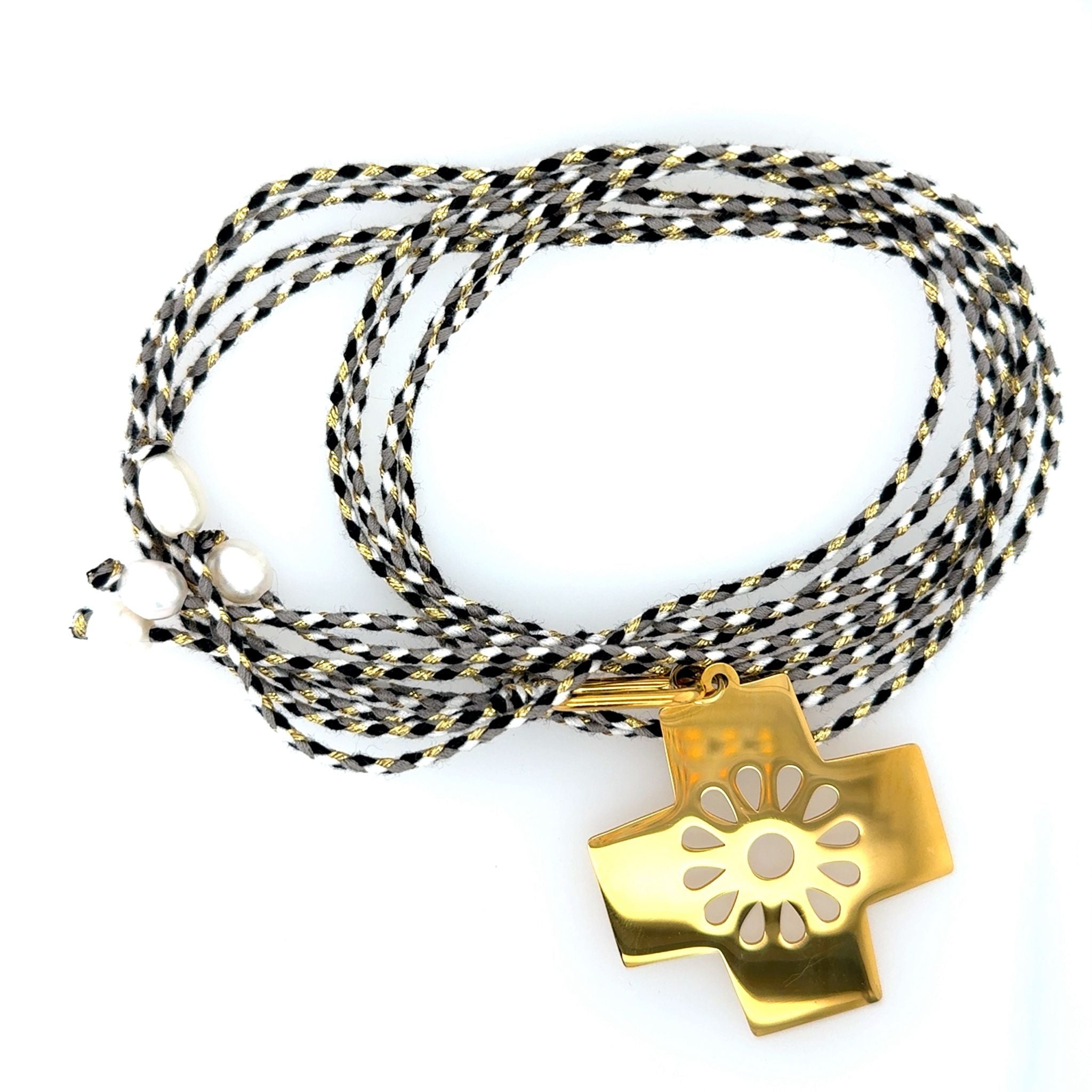 Braided Cross Necklace — collar de Karola & Co.