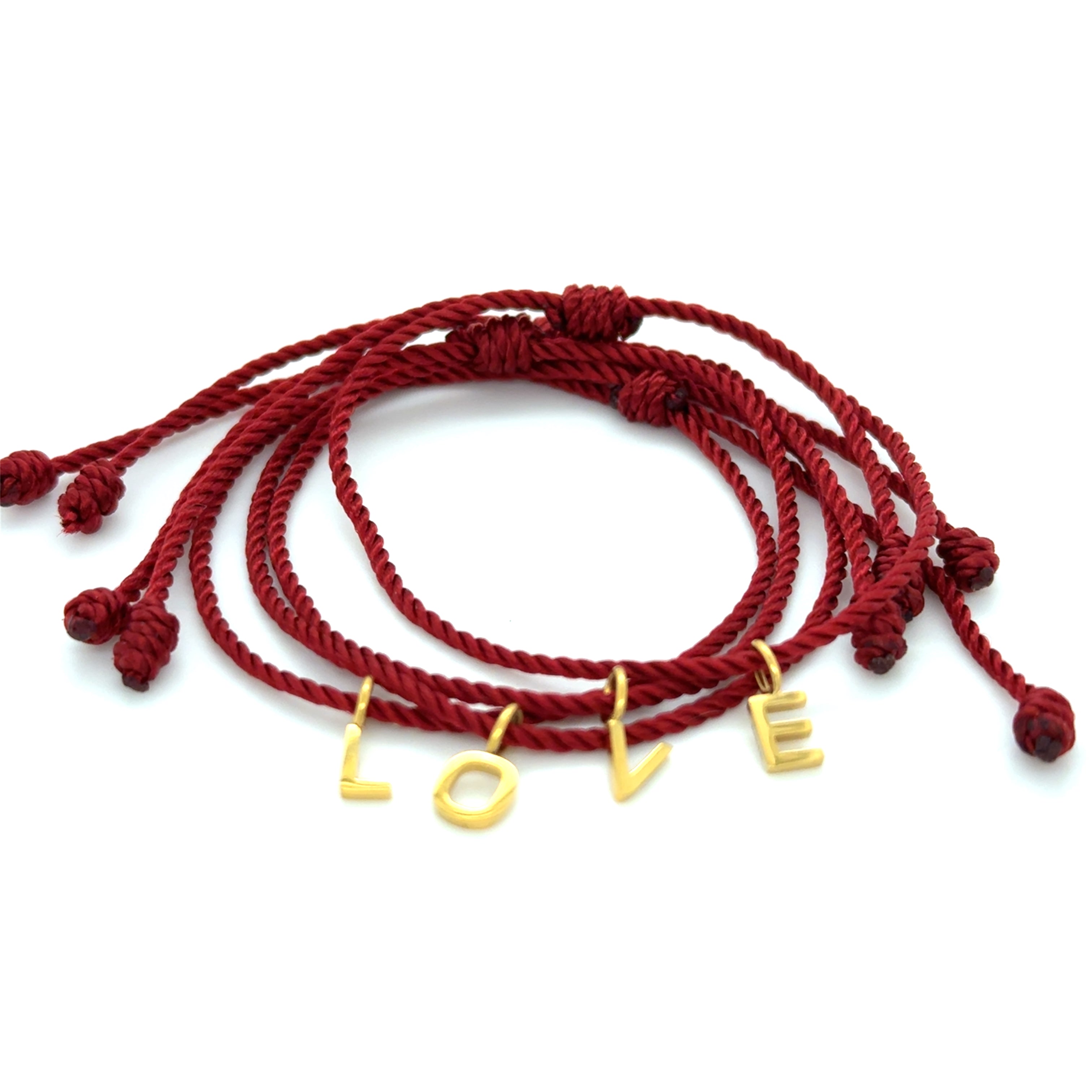 Initial  Hilito Rojo Bracelet