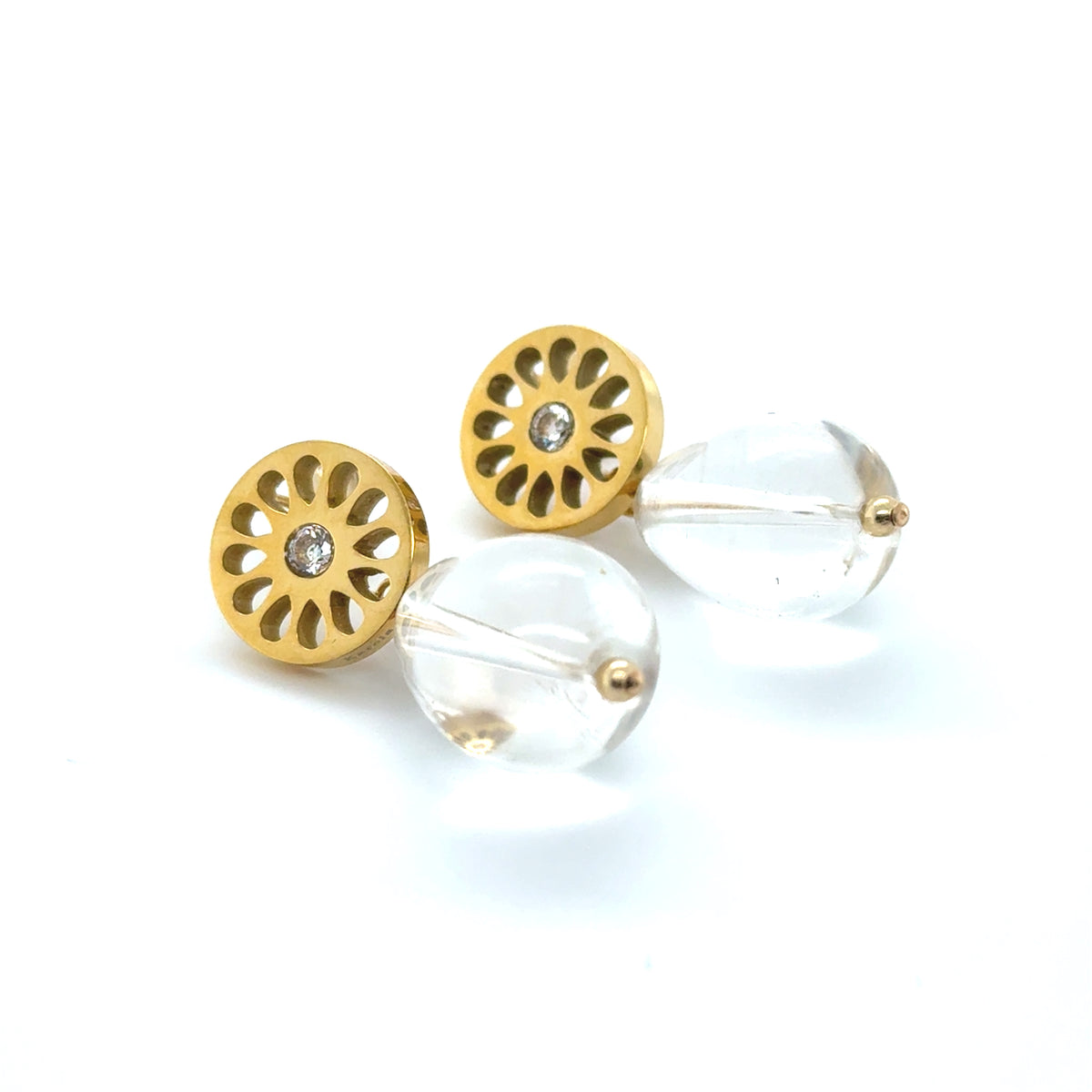 Signature Clear Teardrop Earring