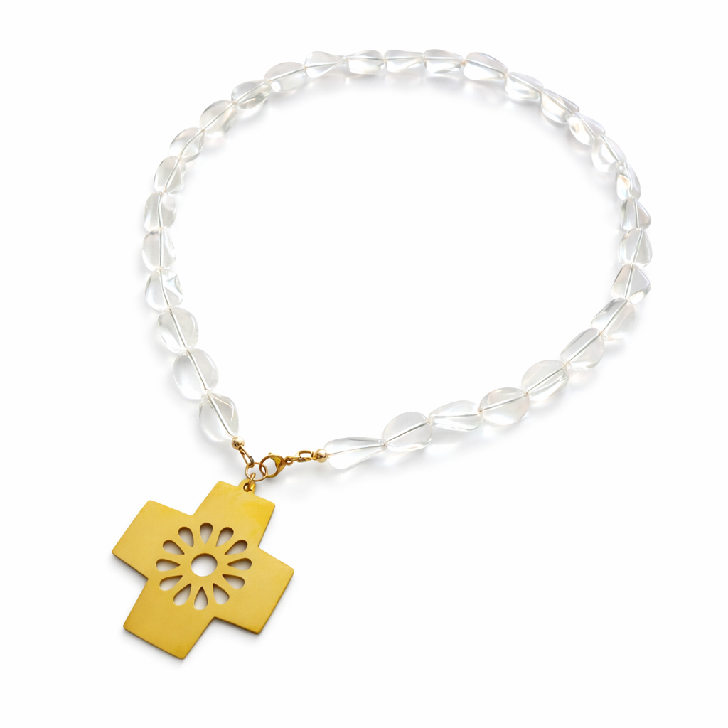 Cross + Crystal Necklace