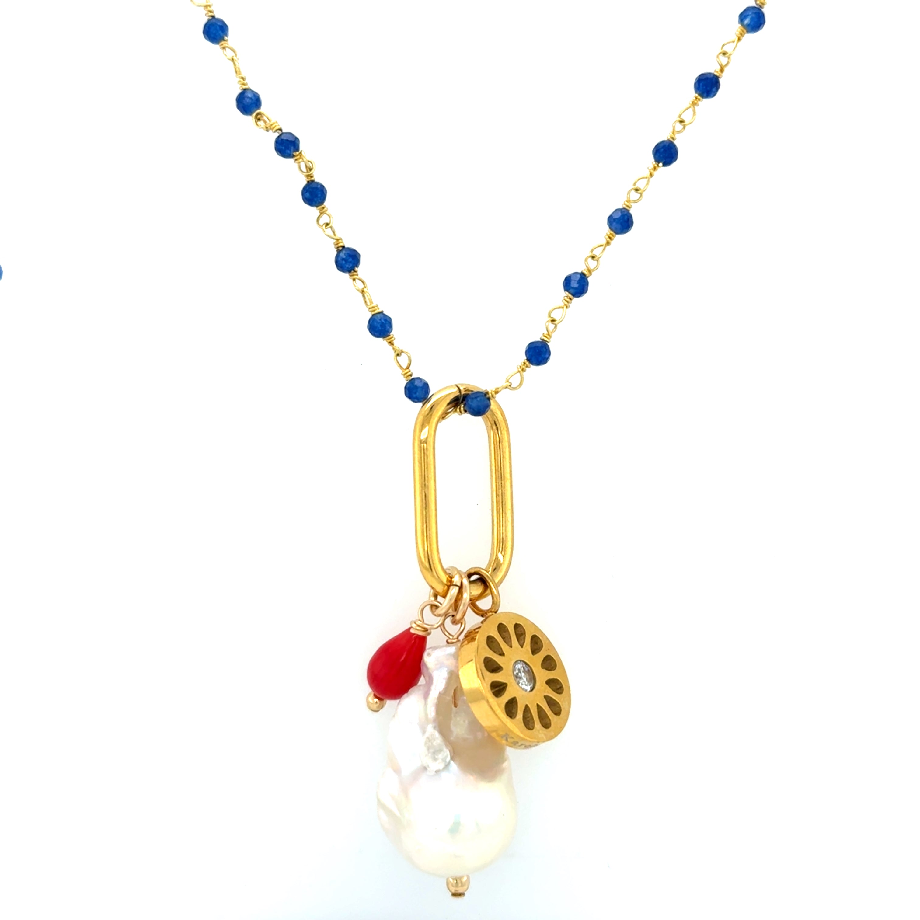 Signature Beaded Blue Necklace