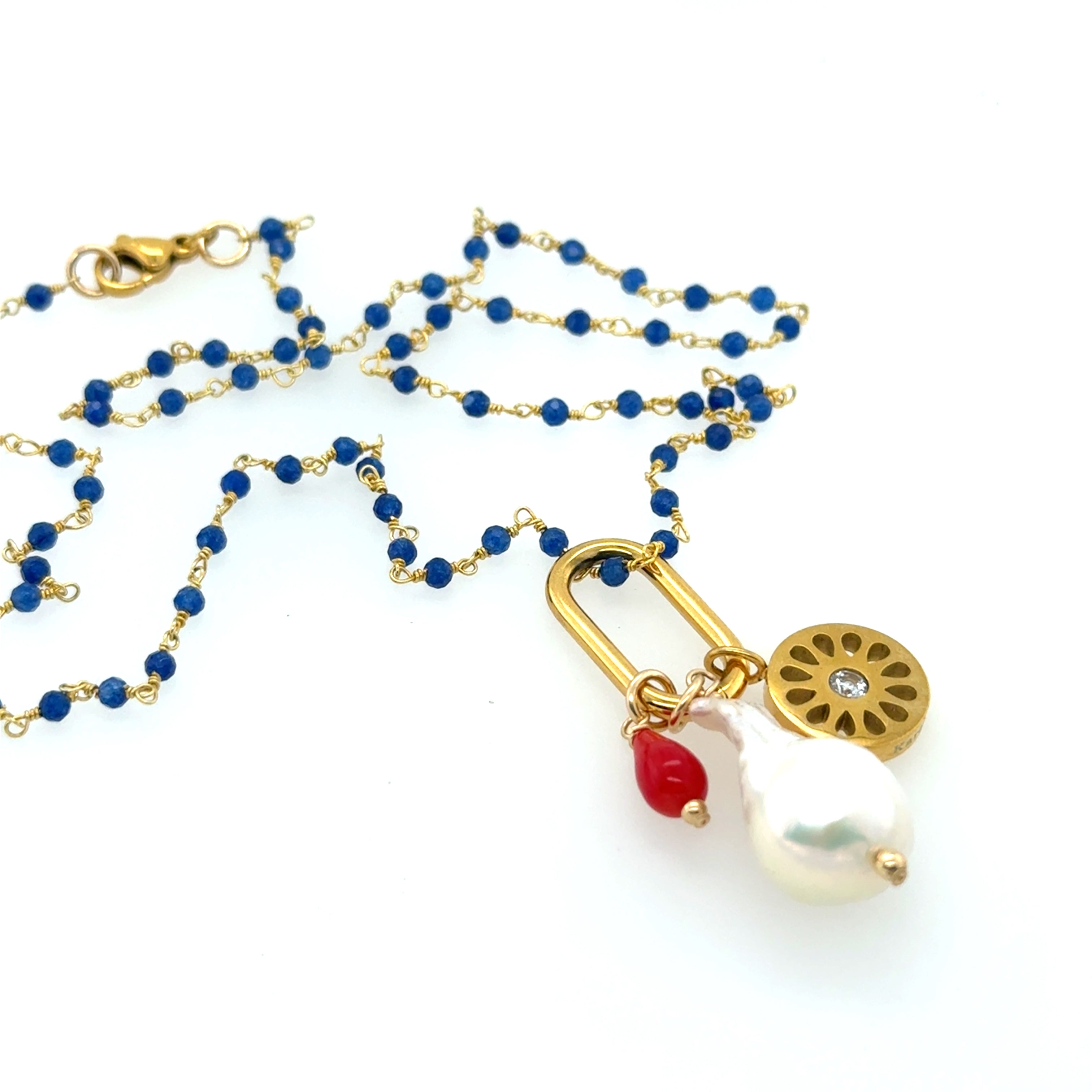 Signature Beaded Blue Necklace