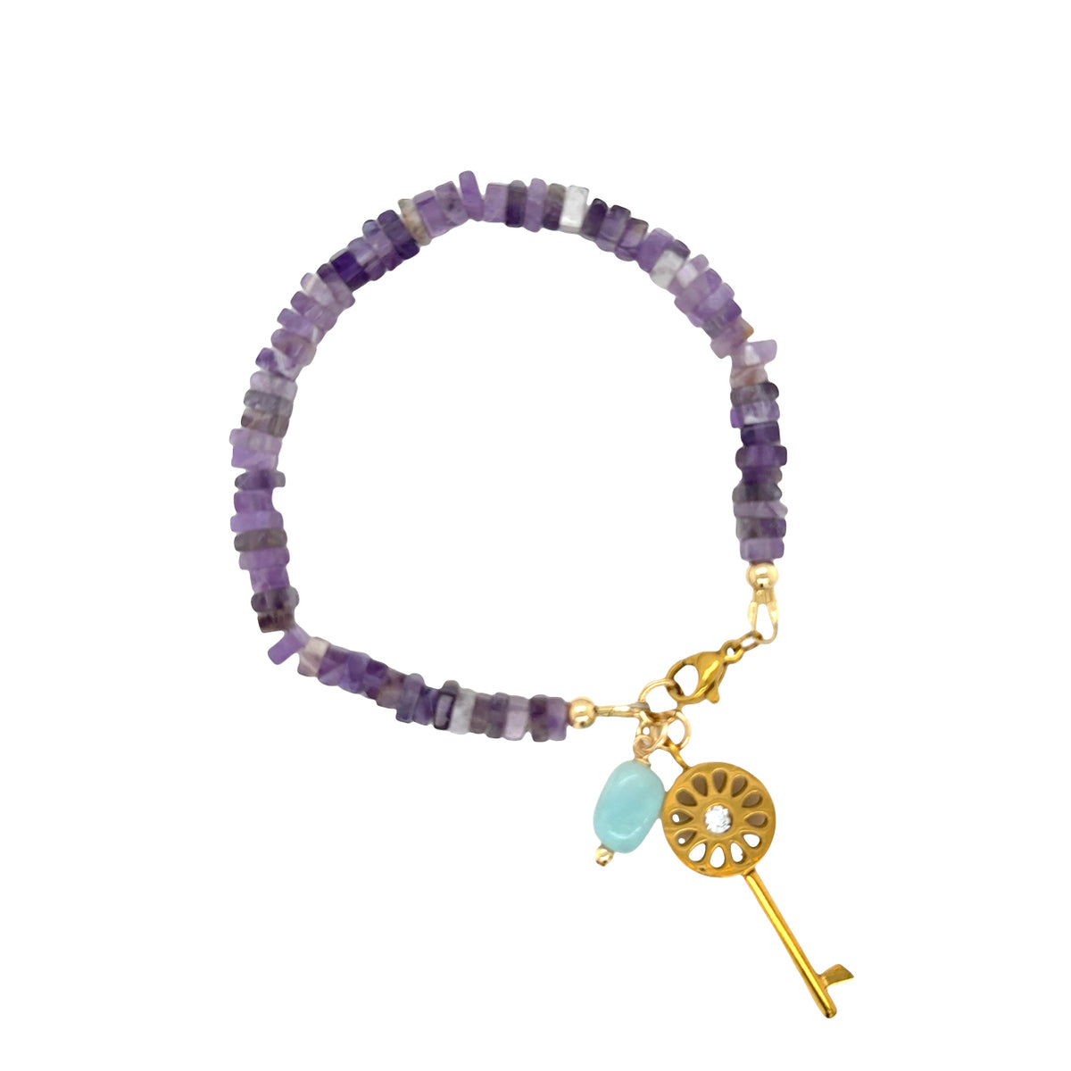 Amethyst Key Bracelet — pulsera de Karola & Co.