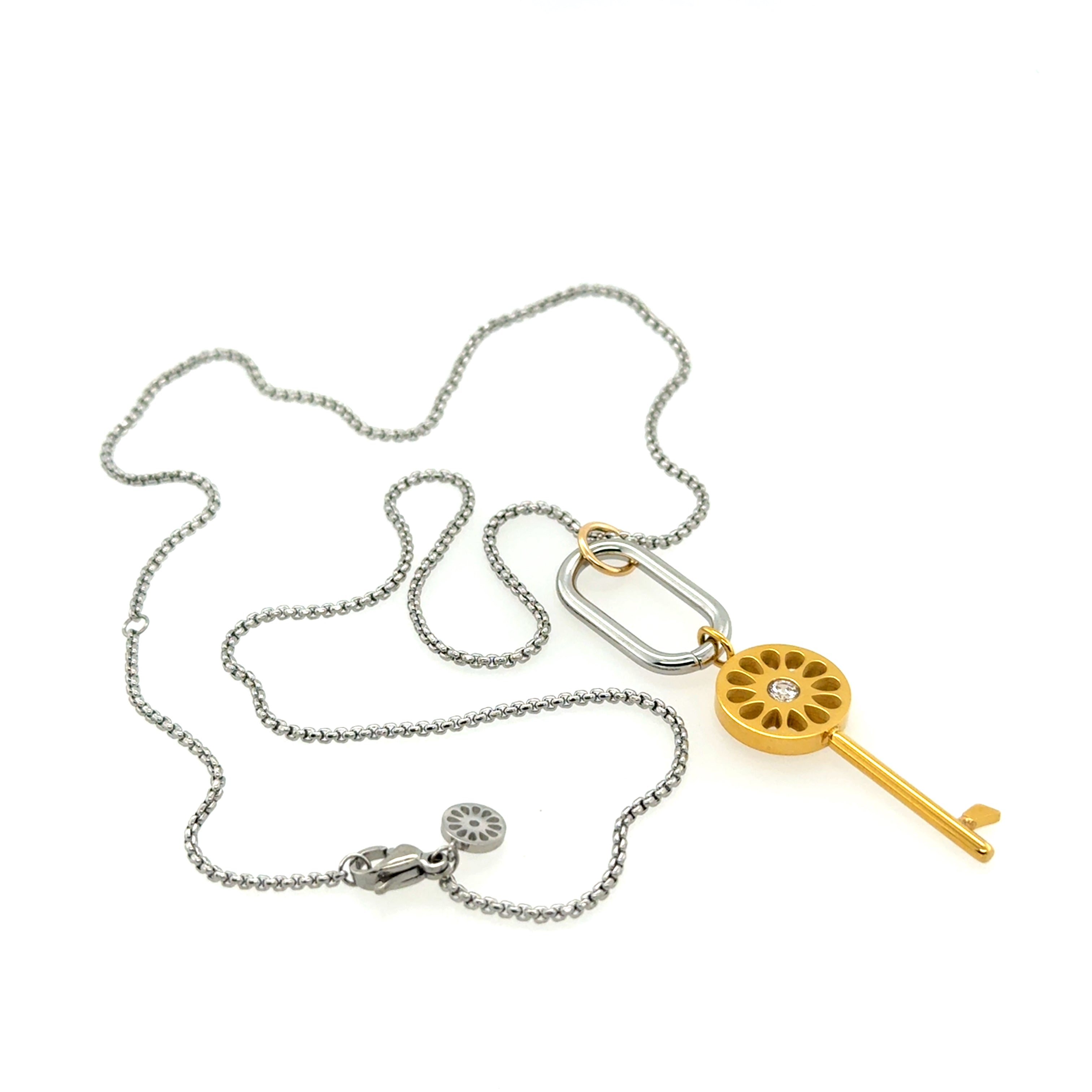 Two Tone Necklace + Signature Charm