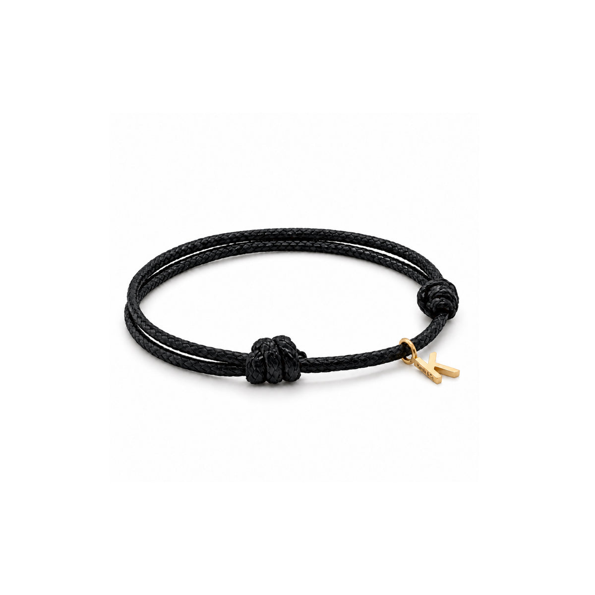 Adjustable Initial Charm Bracelet