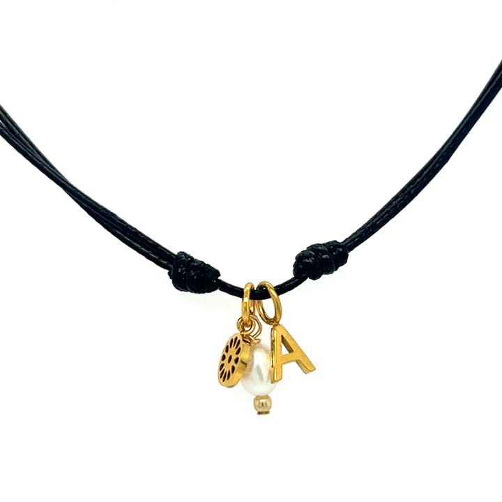 Initial Cord Signature Necklace — collar de Karola & Co.