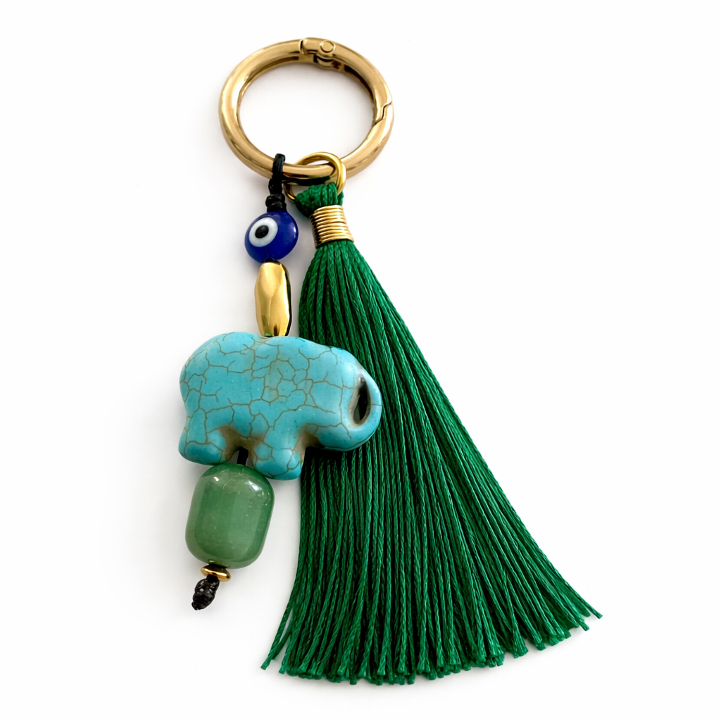 Elephant and Tassle Handbag Charm