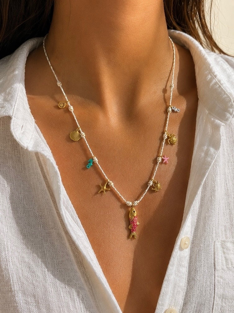 Coastal Knoted Charm Necklace