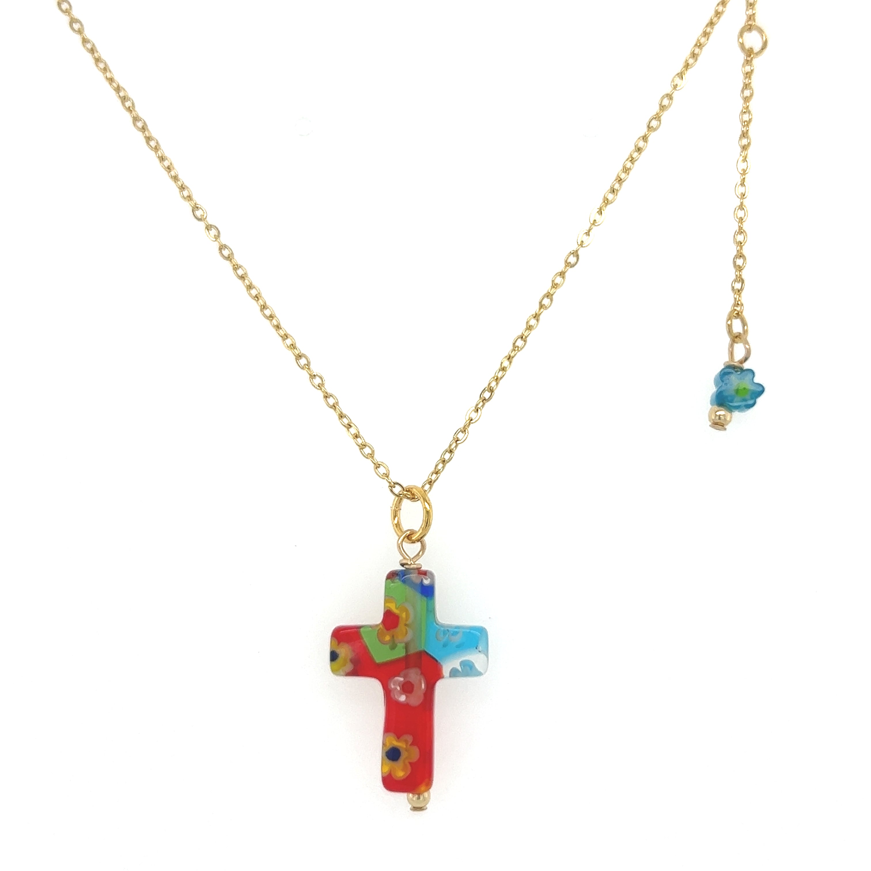 Millefiori Cross Necklace