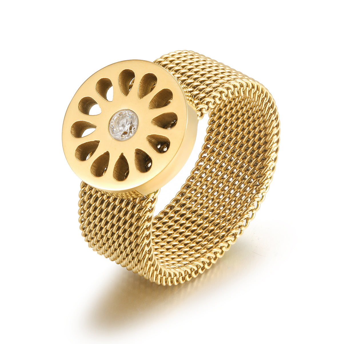 Signature Mesh Ring - Gold — sortija de Karola & Co.