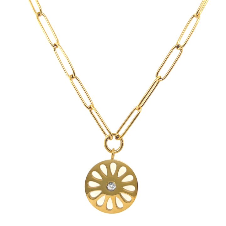 Paperclip Signature Flower Necklace — collar de Karola & Co.